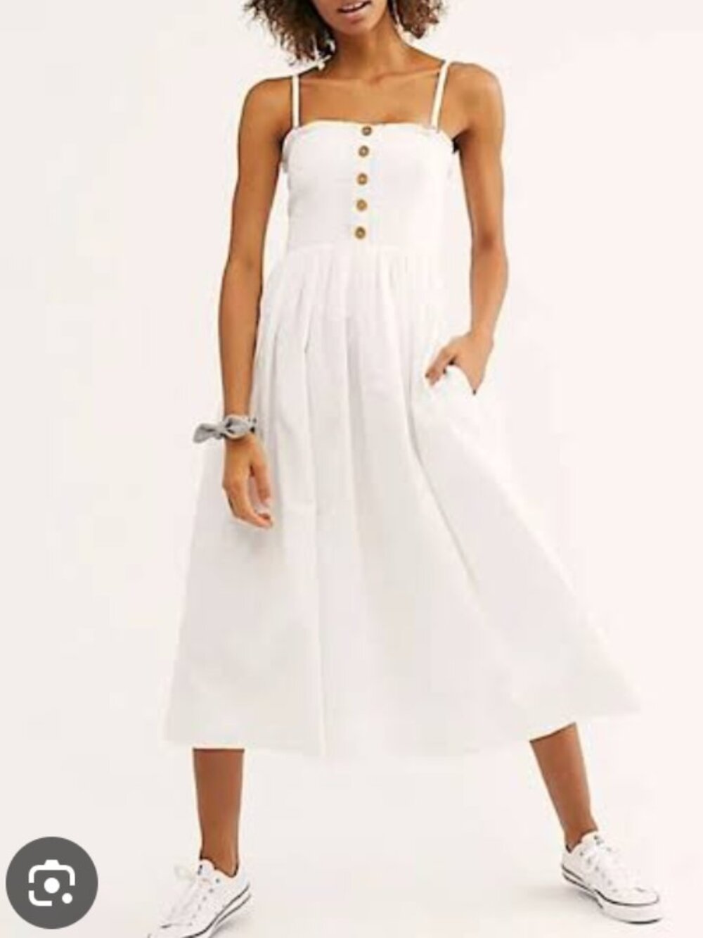 NWT Free People Lilah White Pleated Dress Sz S